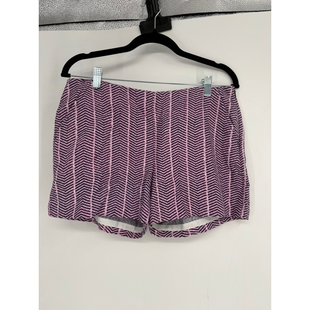 Southern Tide Shorts Womens 4‎ Pink Blue Herringbone Cotton Preppy Side Zip